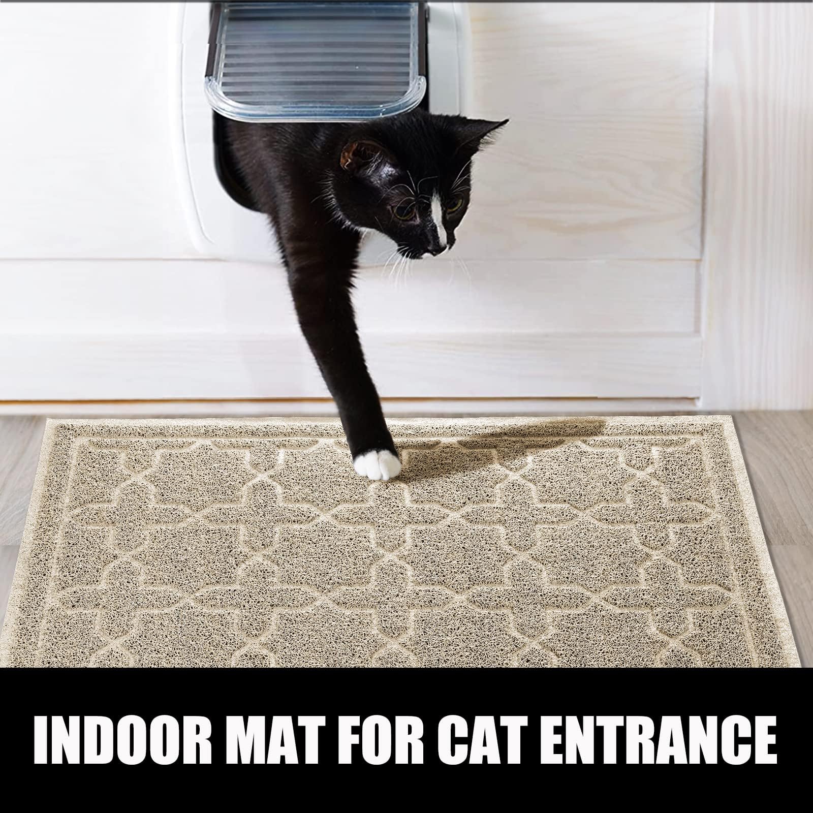 Yimobra cat litter mat non-slip backing keeps the box steady