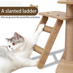 Yinanroa cat tree top pad creates a comfy nap perch for lounging cats.