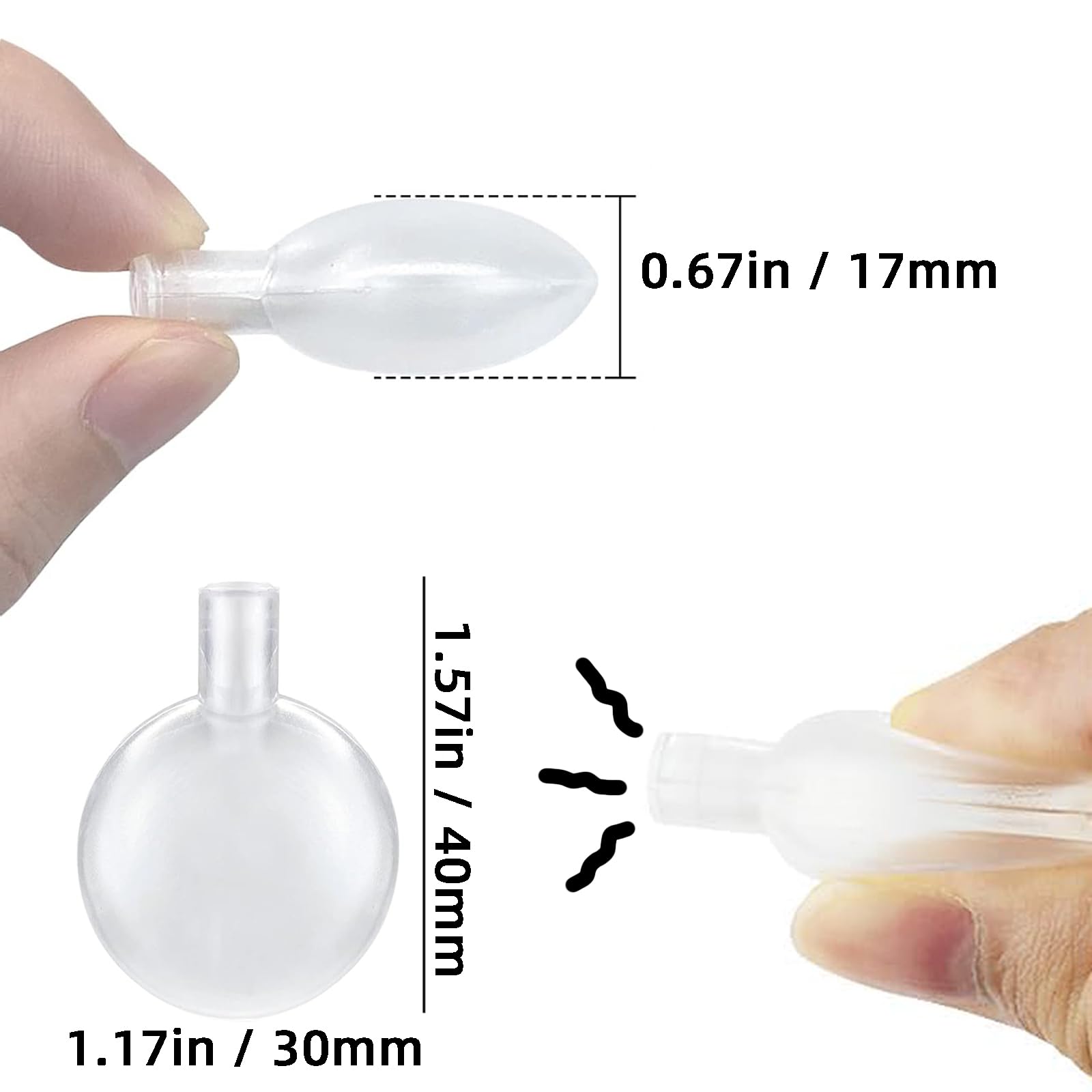 YINCL 30mm squeaker closeup demonstrates clear, loud squeak for interactive play.