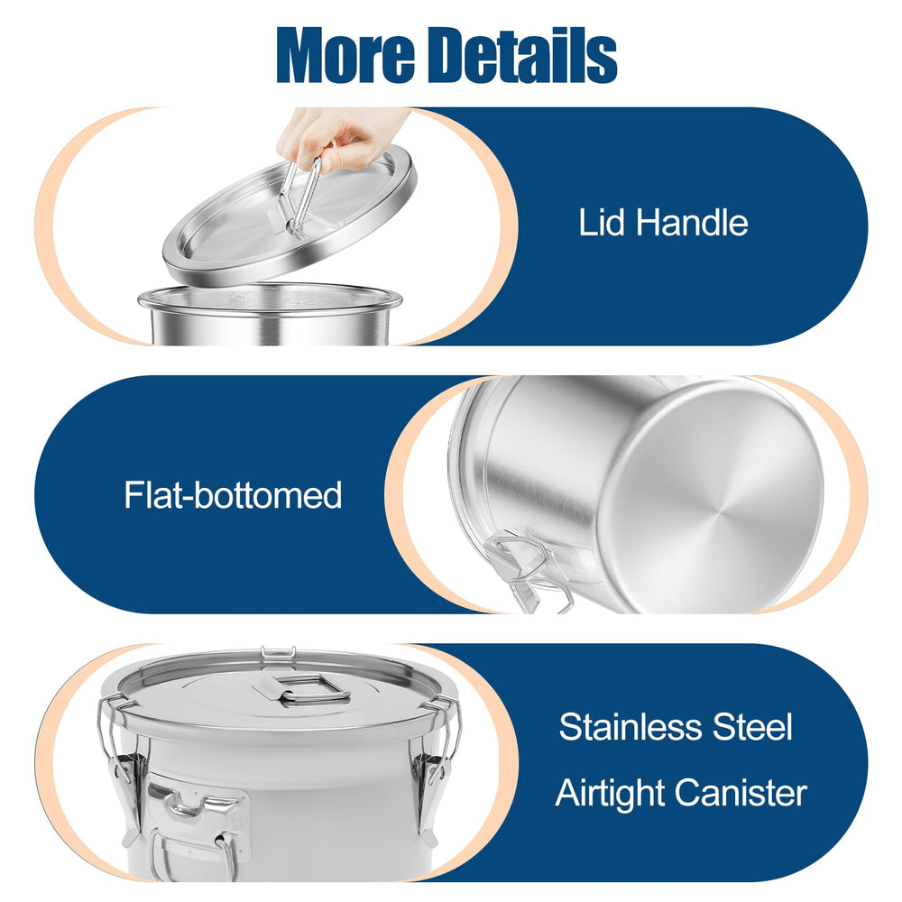 YinCukiEle 12L capacity metal canister suitable for dog or cat food.