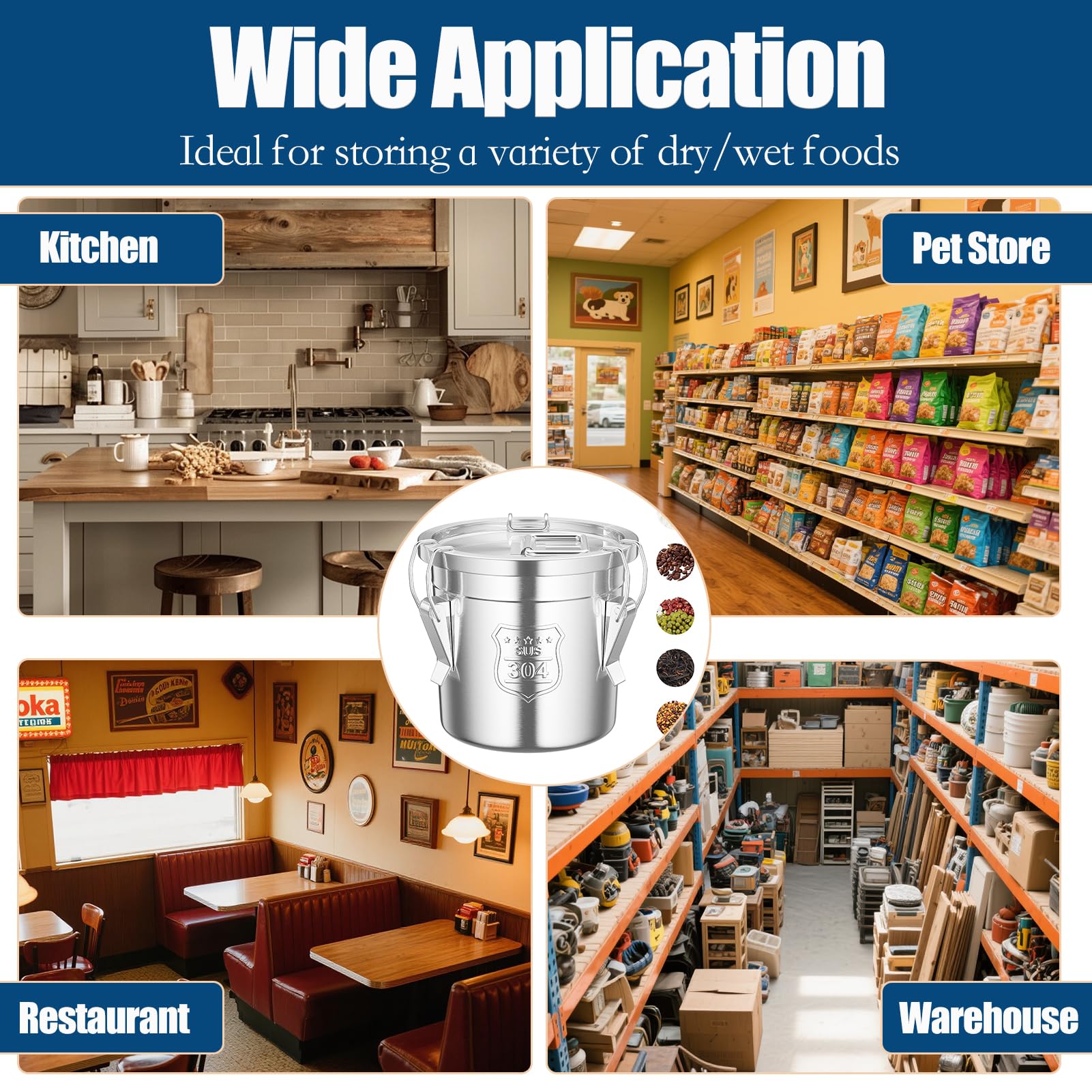 YinCukiEle kitchen organization with a robust pet-food storage solution.