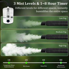 YINDUZ reptile humidifier extension tubes adapt to terrarium sizes