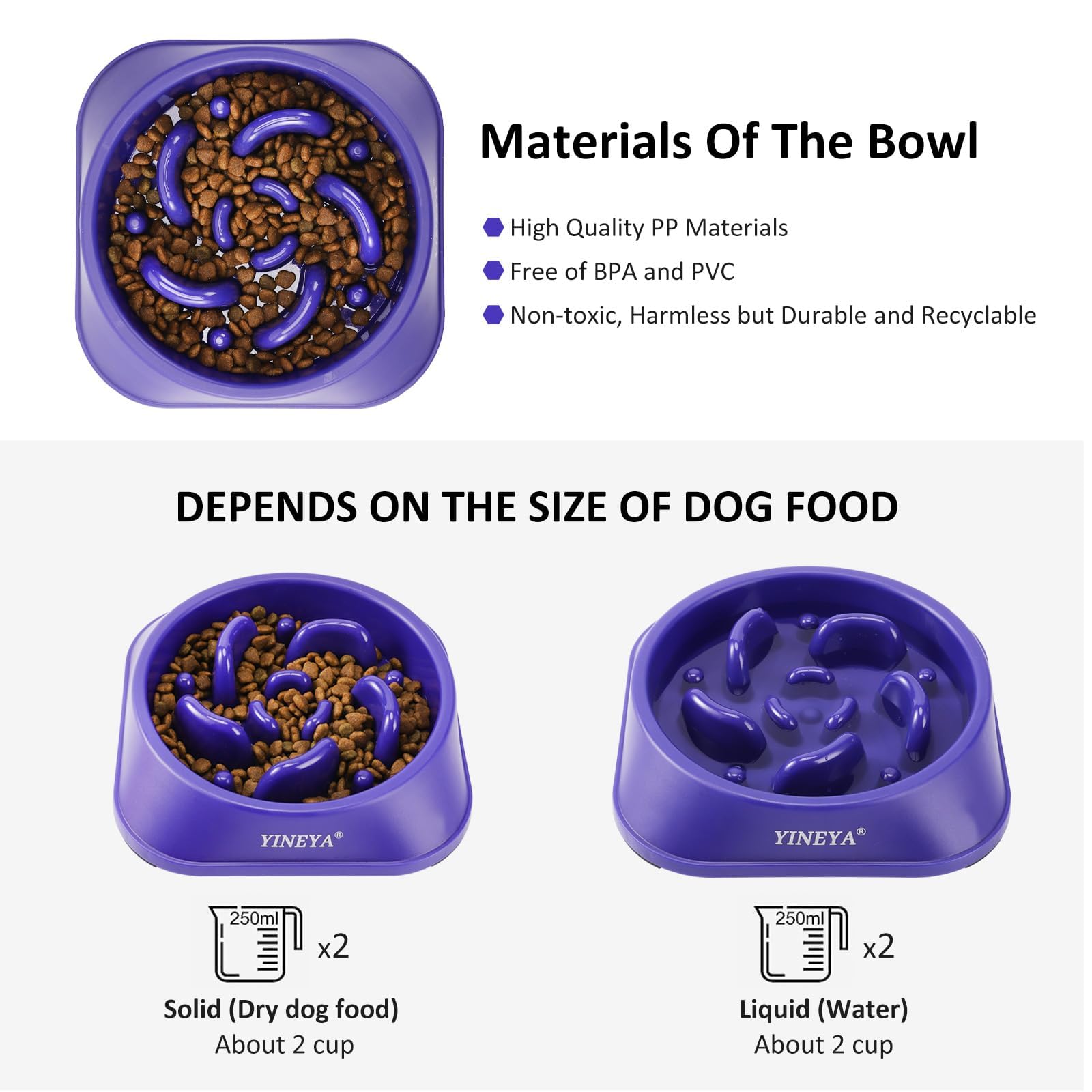 YINEYA medium-breed design fits regular mealtimes and reduces mess.