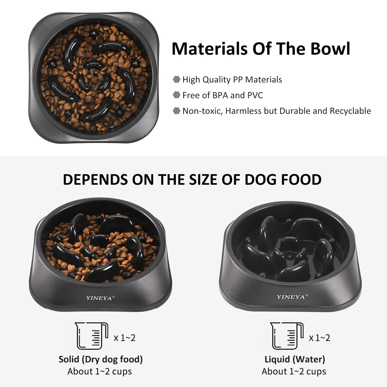 YINEYA dishwasher-safe dog bowl simplifies post-meal cleaning and reuse.