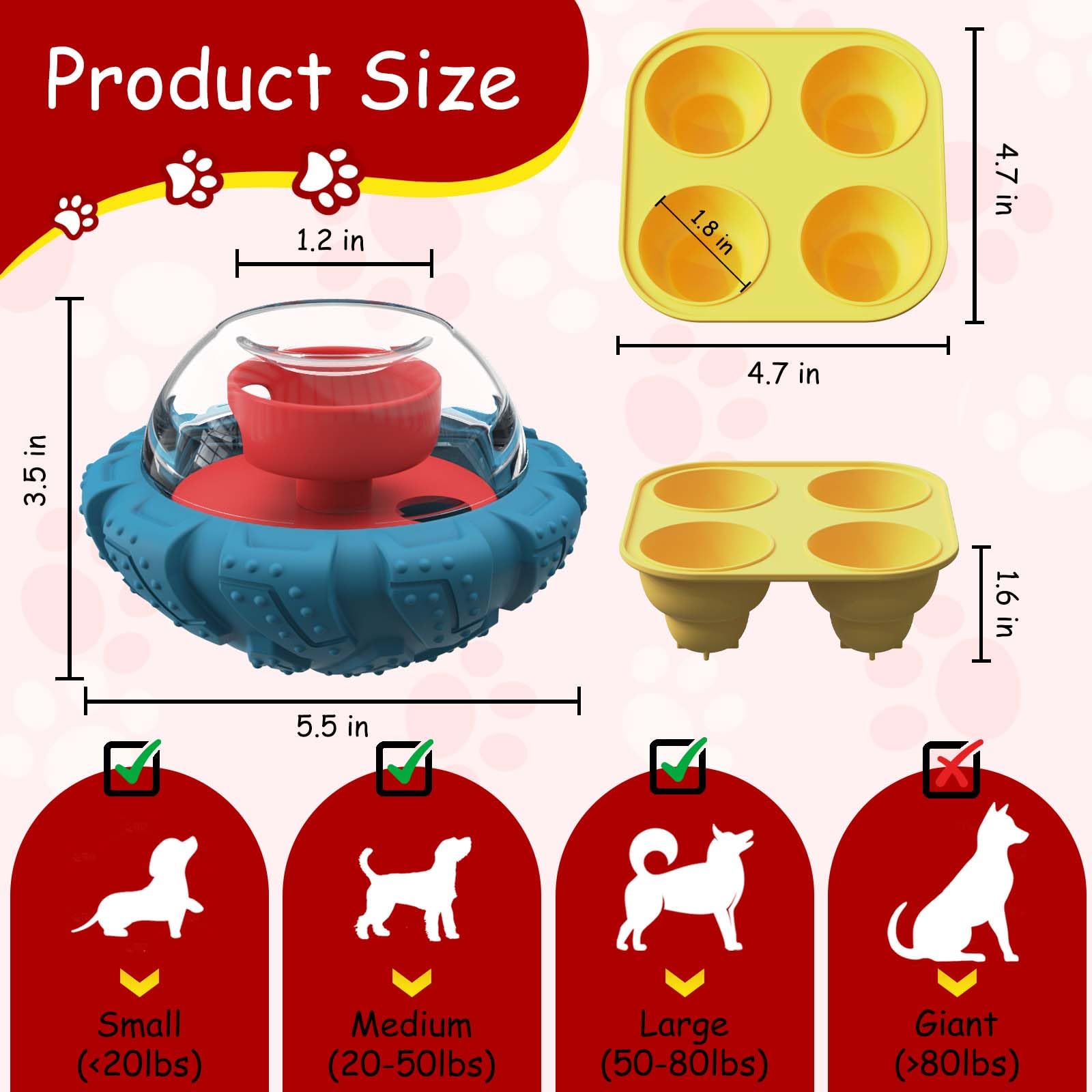 YINEYA dog toy 3in1 puzzle mode shows frozen treat enrichment.