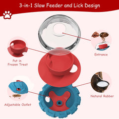 YINEYA dog toy adjustable treat-dispensing opening for slower feeding.