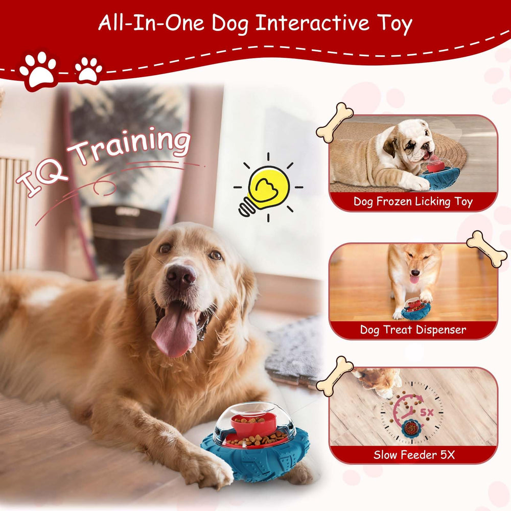 YINEYA dog toy textured silicone base offers secure grip.