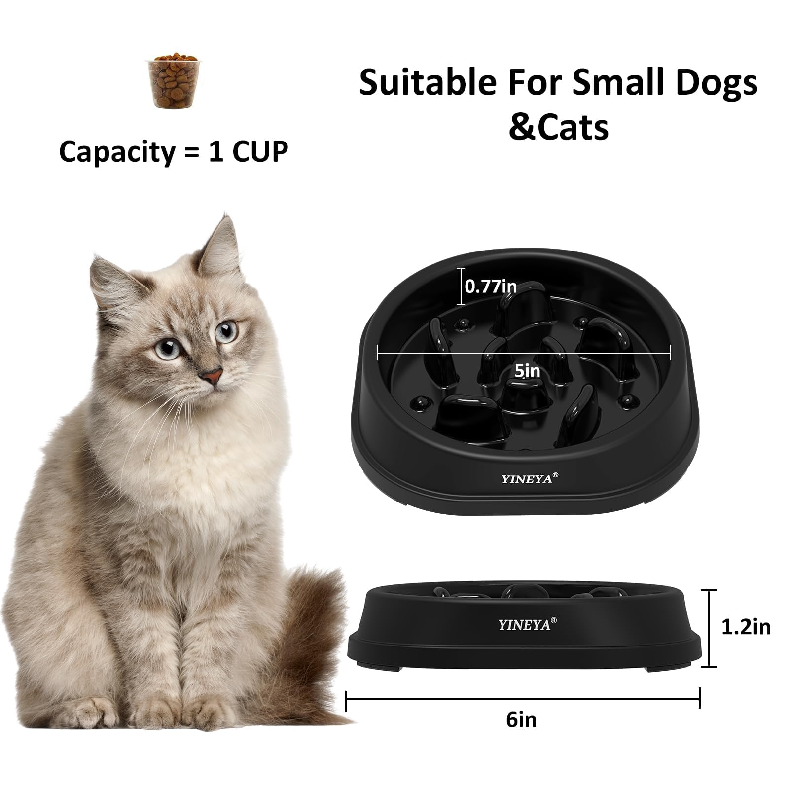 YINEYA durable food-grade PP material keeps pet bowls safe and sturdy.