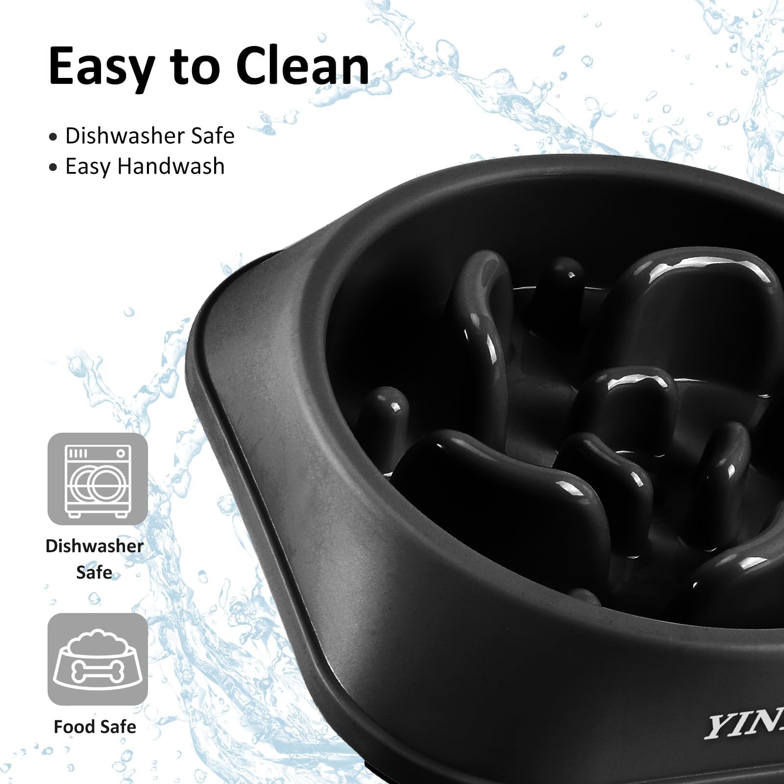 YINEYA medium-dog-friendly slow feeder bowl supports calm, controlled meals.