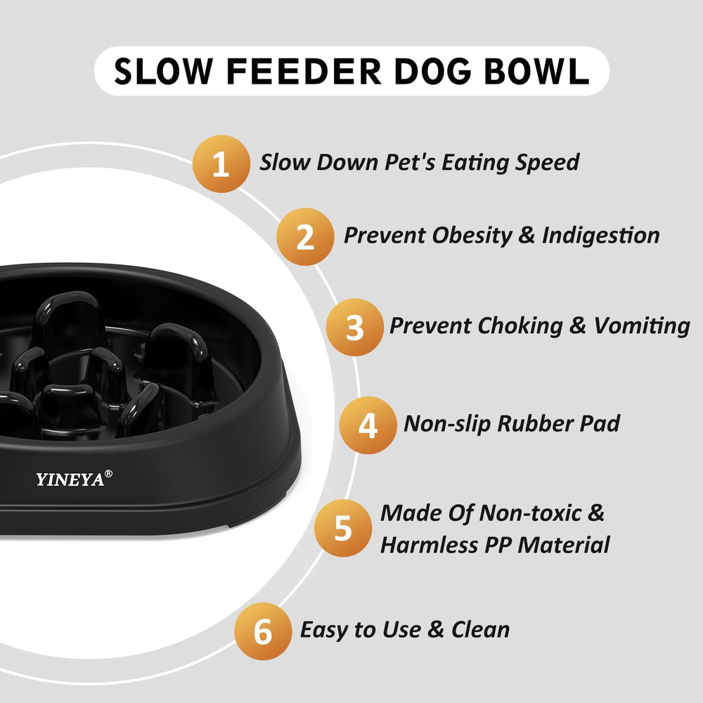 YINEYA slow feeder cat bowl, designed to slow meals and reduce gulping.