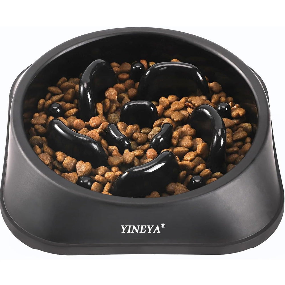 YINEYA slow-feeder dog bowl maze design promotes slower eating for better pacing.