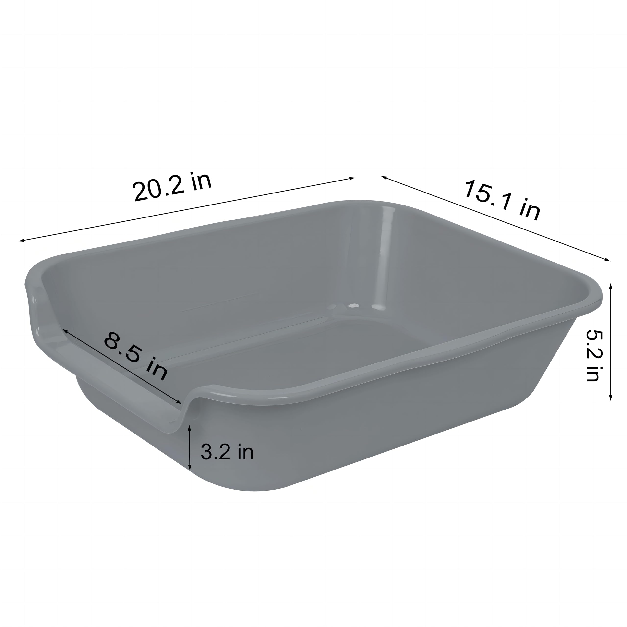 Ying Tutu low-entry senior litter box gray emphasizes accessibility for mobility