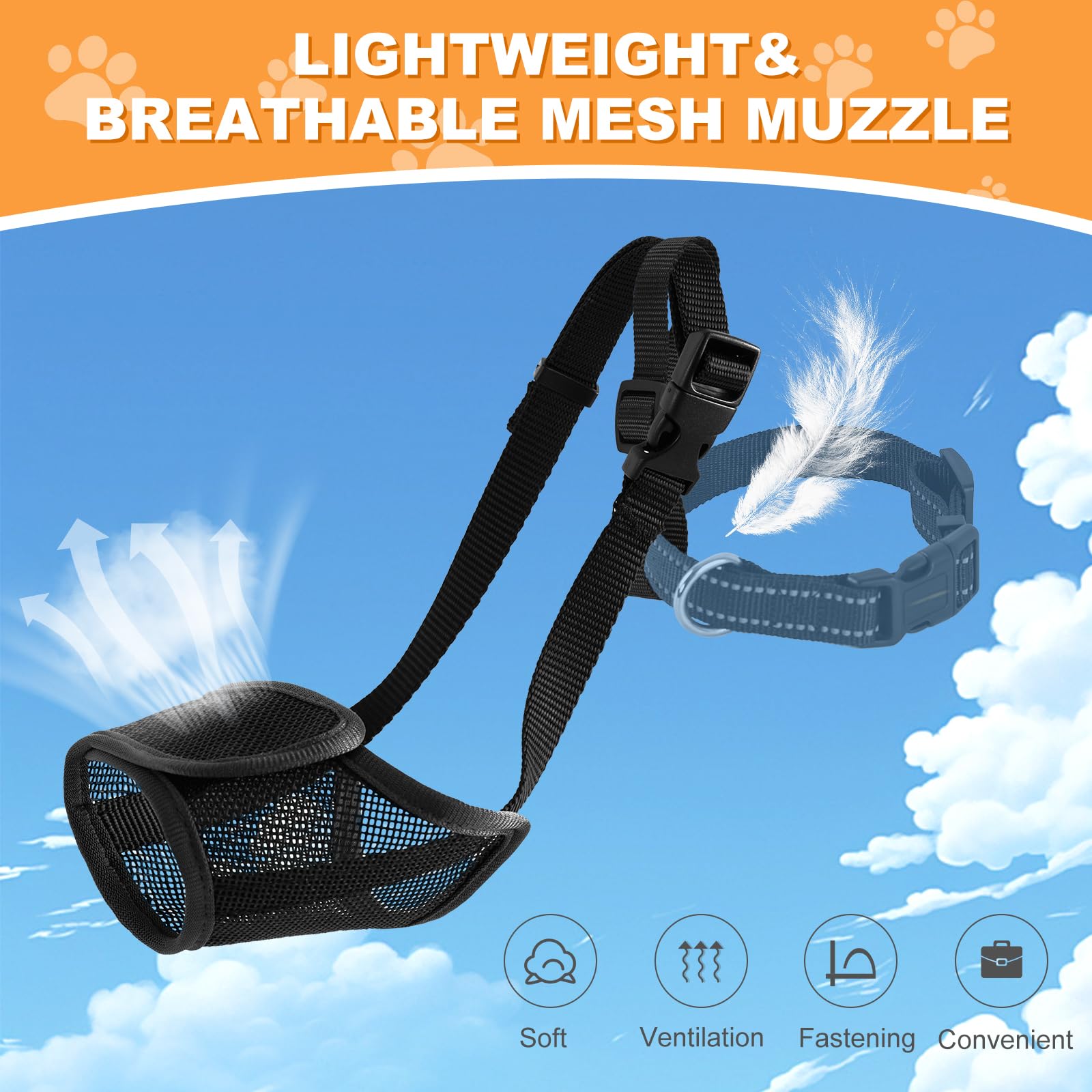 Yingphia machine-washable muzzle for easy cleaning and quick dry.