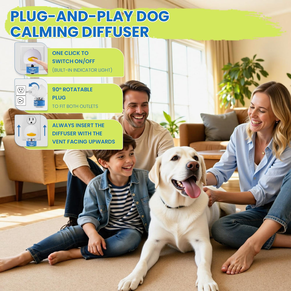 Yingsu diffuser in dog-friendly room supports smoother introductions and daily routines.