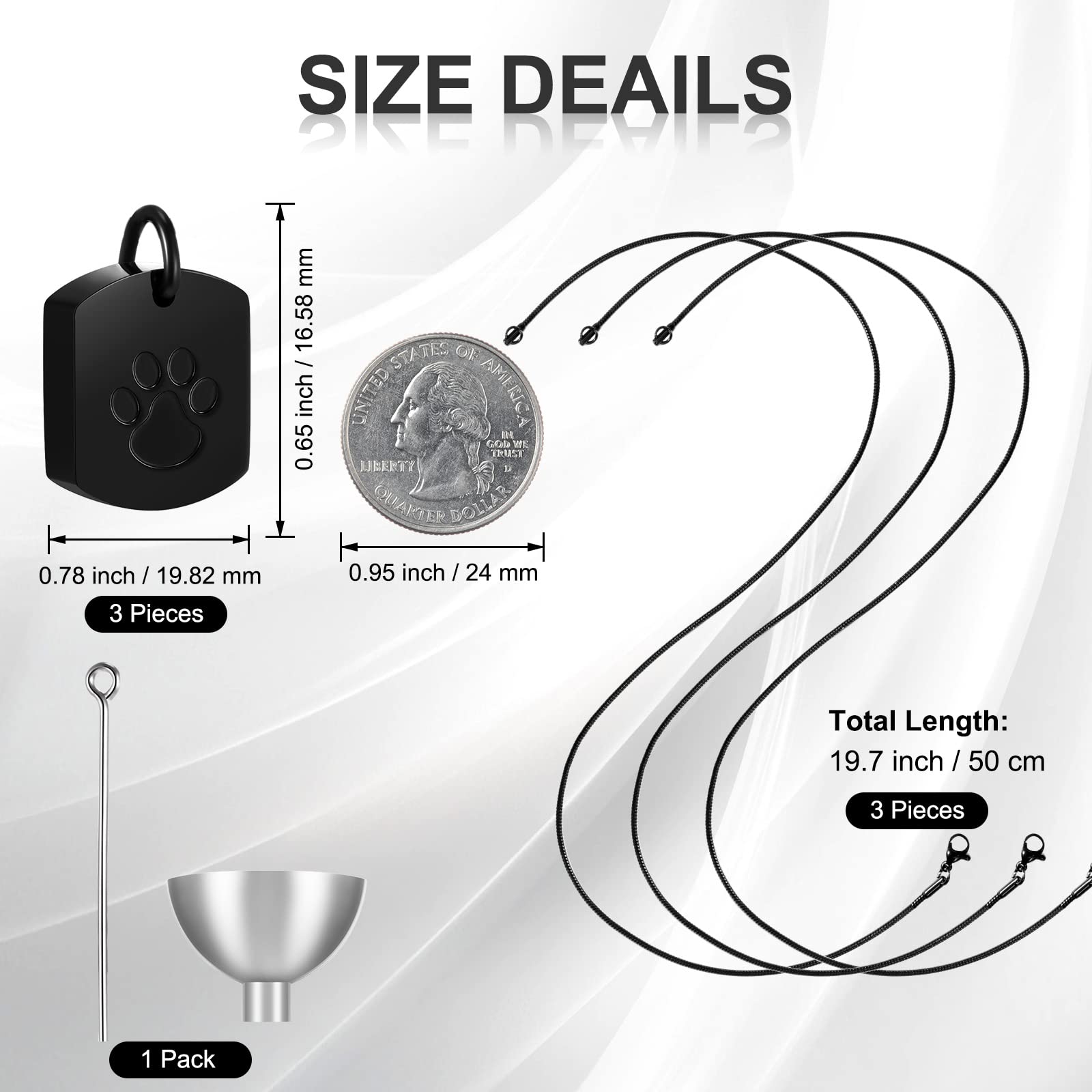 Yinkin ashes filling kit for pet urn necklace enables easy memorial setup.