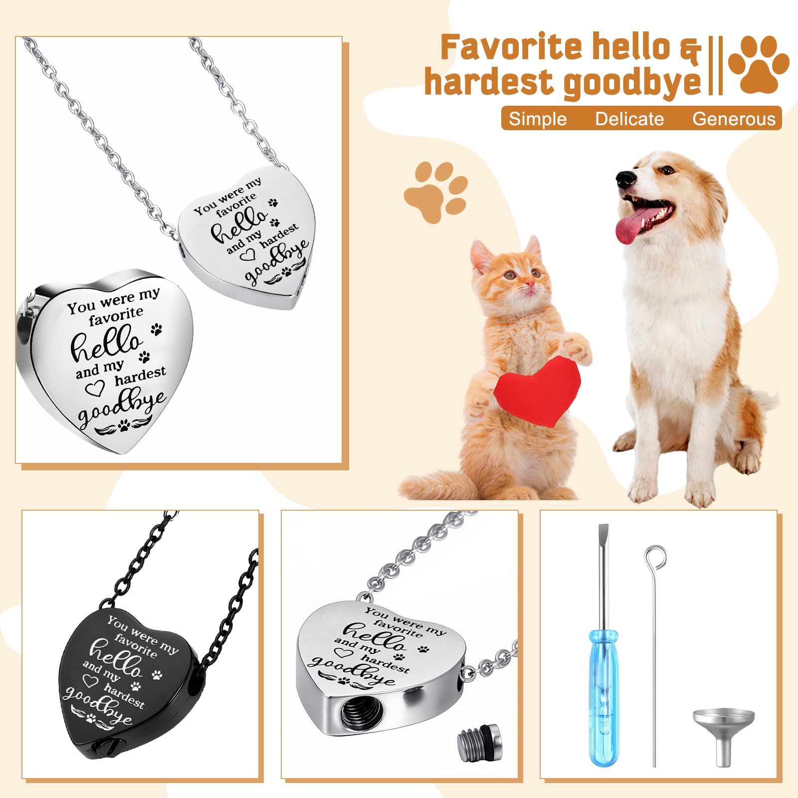 Yinkin pet urn necklace wear-ready image, keep beloved pet close