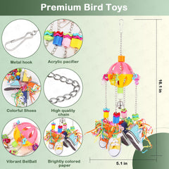 YinMeiRen bird toys bells and balls provide auditory stimulation and interactive play for conures.