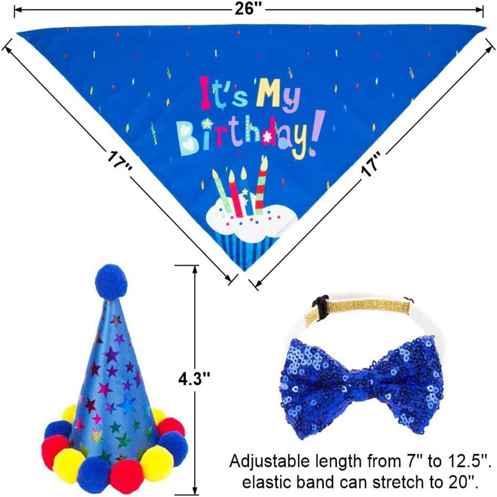 YINWANBB birthday set dog collection for coordinated party attire