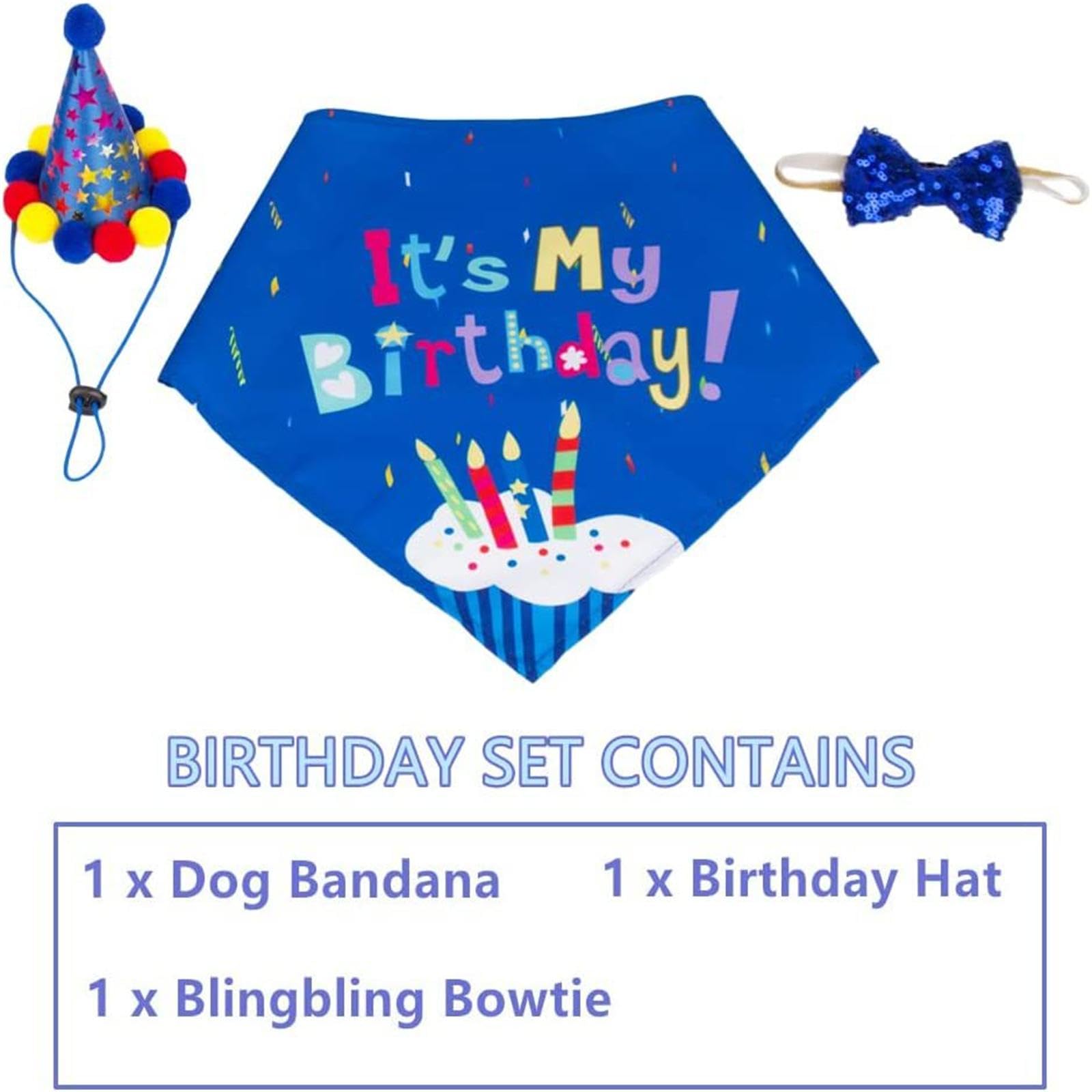 YINWANBB large blue dog bandana made of soft breathable fabric