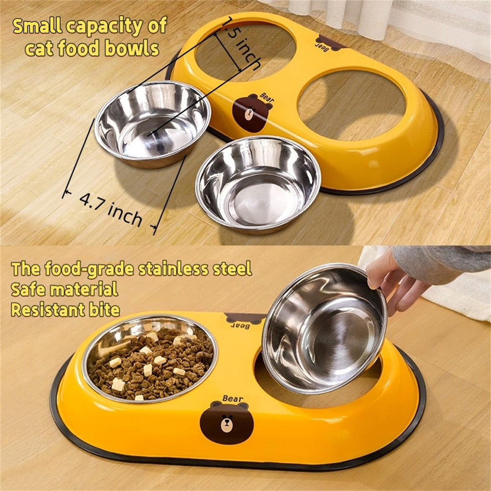YINWANBB feeding station with removable bowls for quick filling and cleaning.