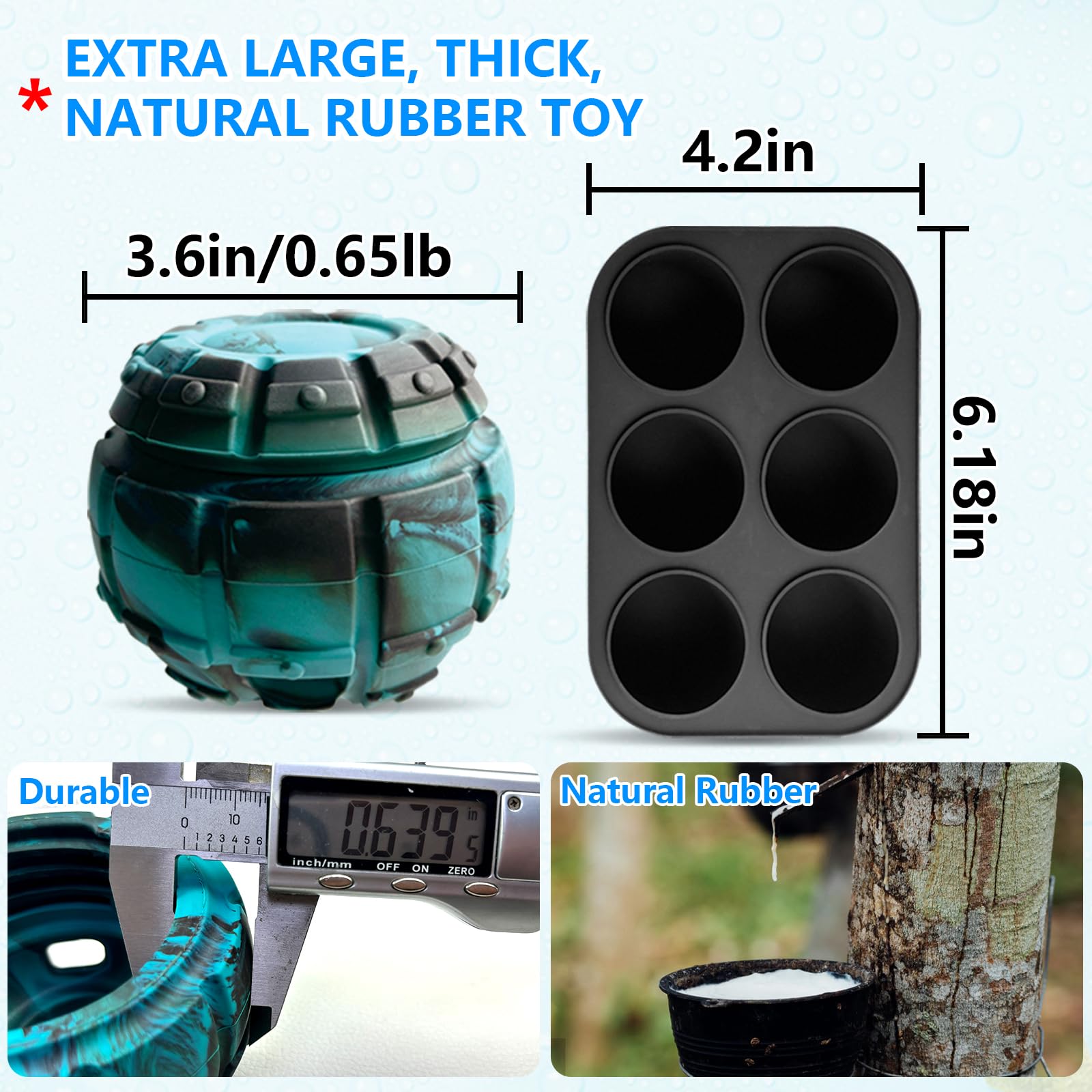 Yipetor easy clean rubber toy supports durable, long-lasting play.