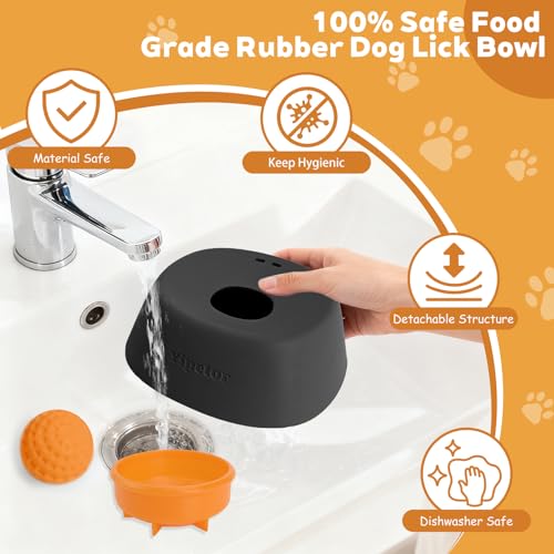 Yipetor food-grade rubber lick toy supports safe liquid treats for dogs.