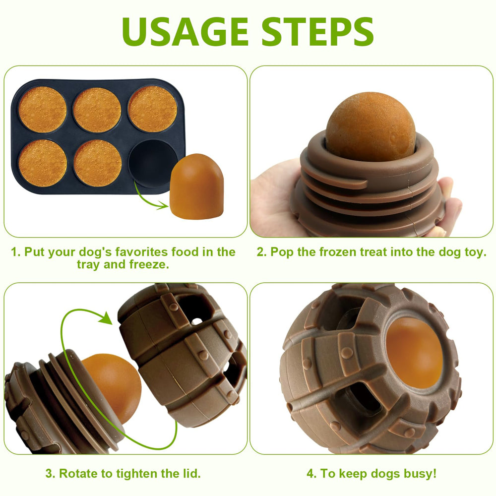 Yipetor treat-dispensing dog toy freezable feature shown for chilled chew sessions.