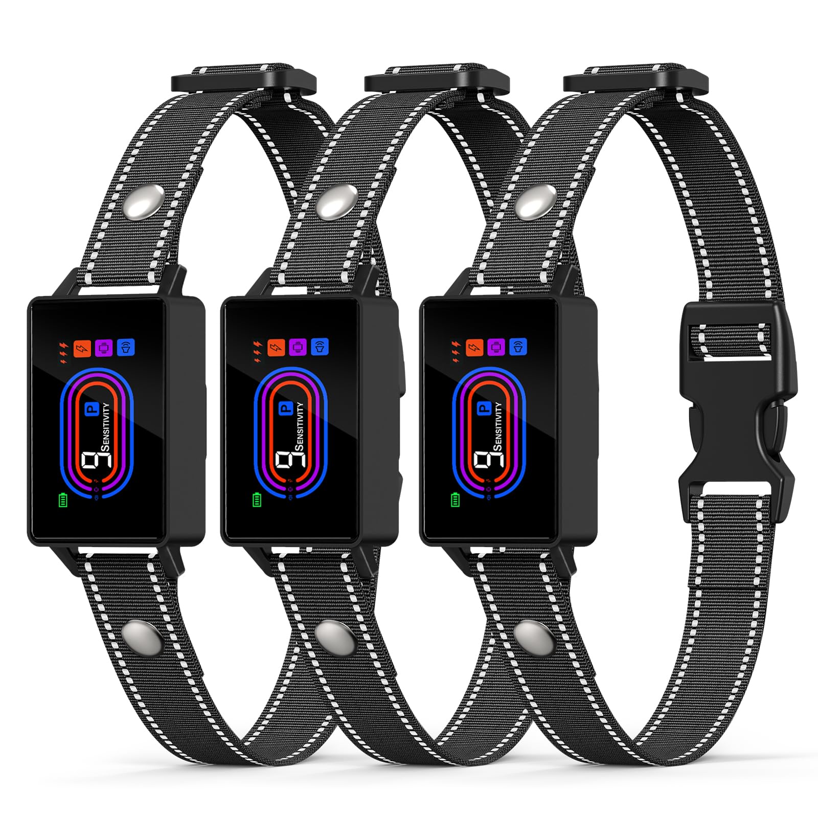 Yipilu 3-pack bark collar packaging for versatile training across multiple dogs