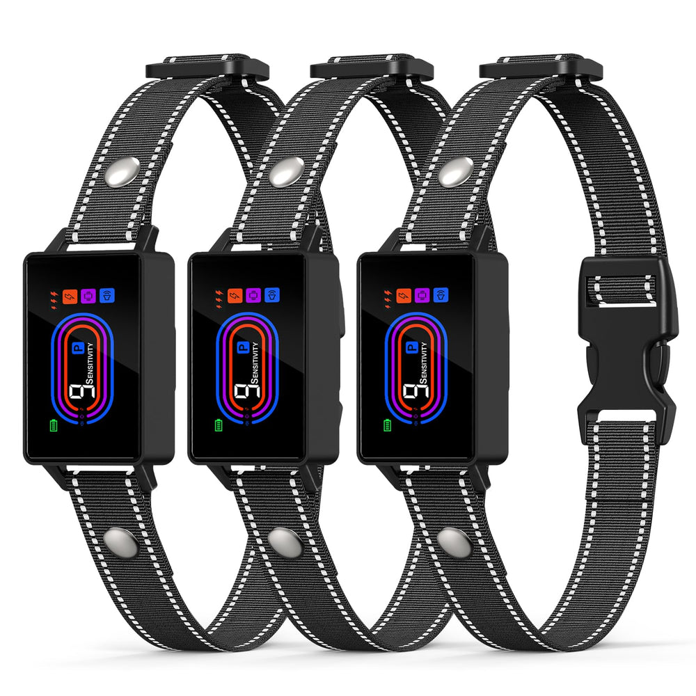 Yipilu 3-pack bark collar packaging for versatile training across multiple dogs