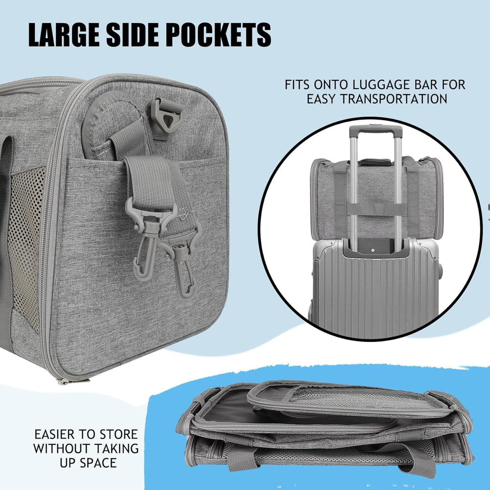 Yipincover cat carrier adjustable shoulder strap doubles as a seatbelt for safety