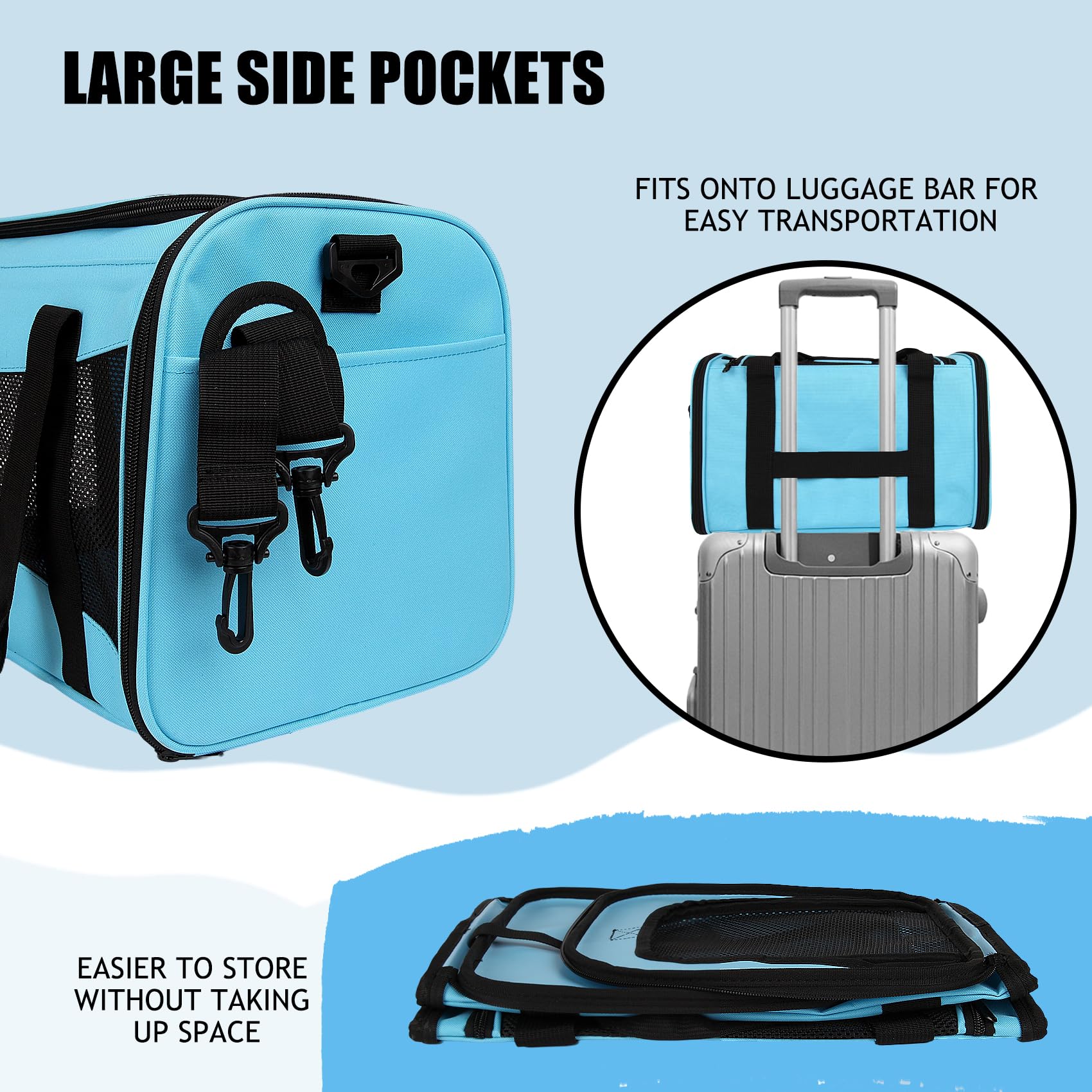 Yipincover removable soft base with fleece bed for comfort during travel