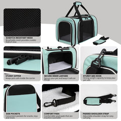 Yipincover pet carrier top entry with locking zipper for safe access