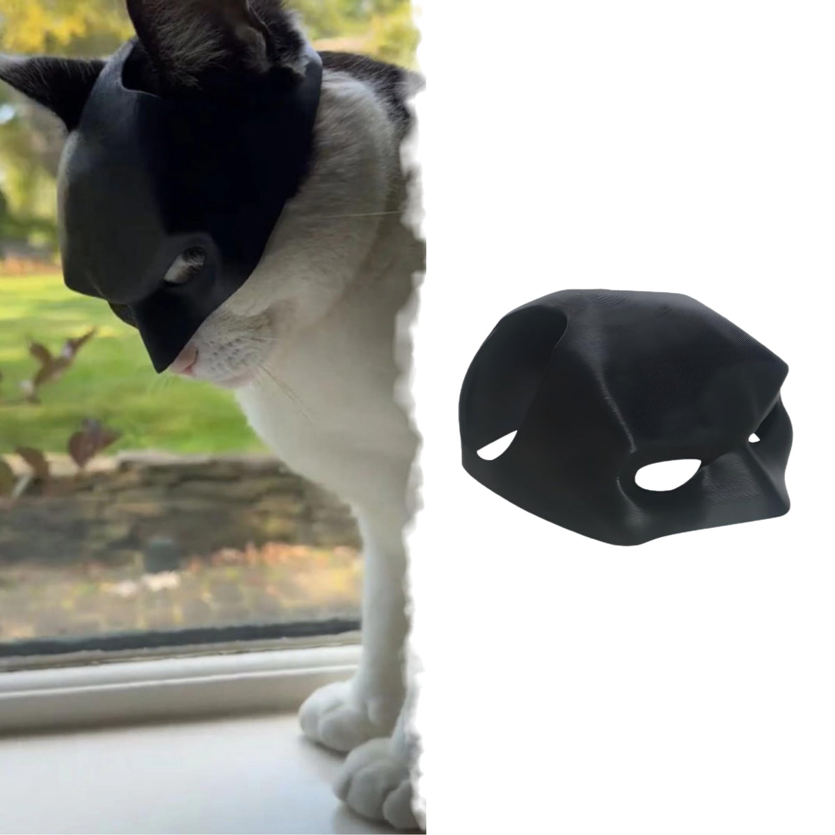 Yipintang cat bat mask close-up highlighting handcrafted detail for stylish cosplay moments.