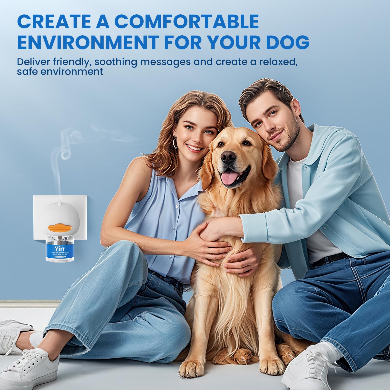 Yirr dog calming diffuser bark-silencer helps reduce barking during visitors.