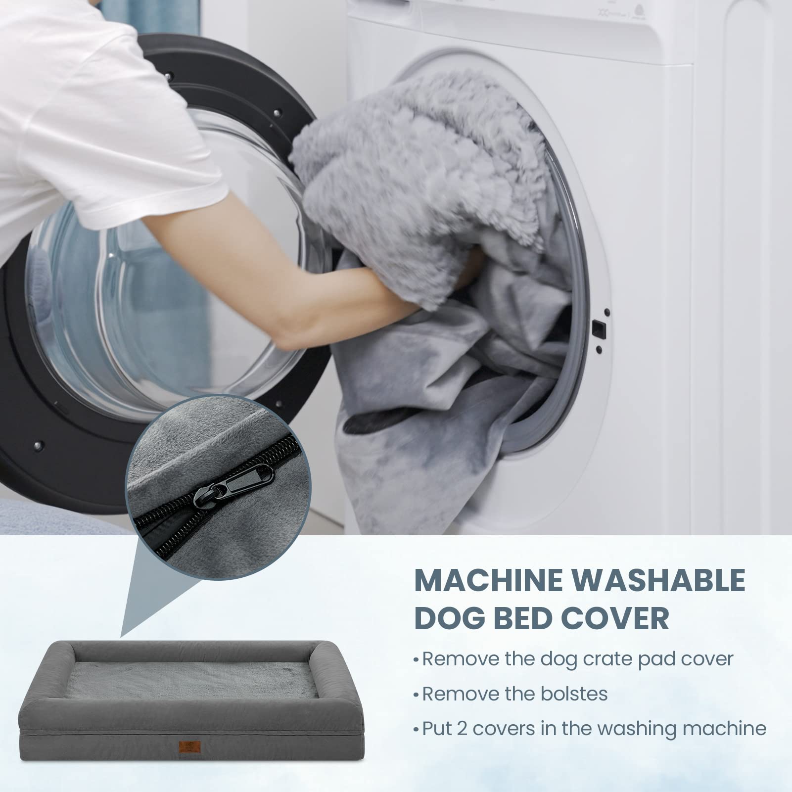 Yiruka washable cover shot promoting simple cold-water cleaning and line drying.