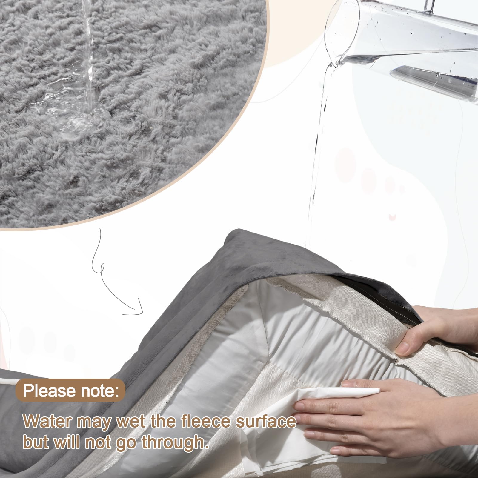 Yiruka waterproof cover with inner liner protects foam from spills