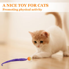 YISHANGFA fuzzy worm cat toys with ball focusing on interactive hunting play