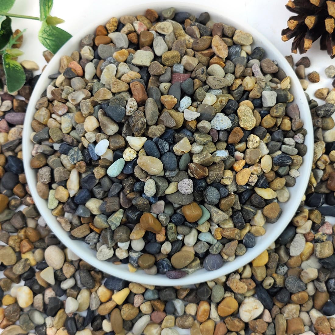 YISZM 20lbs natural river rocks pack for decorative landscaping and indoor displays