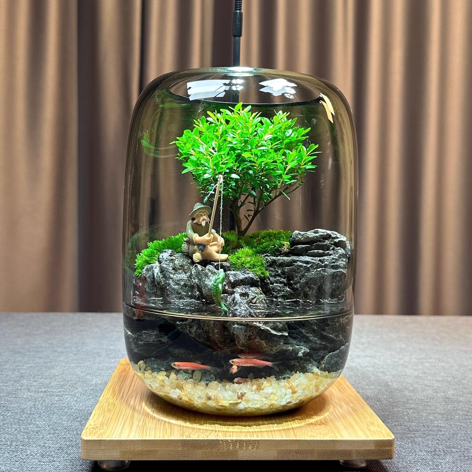 YISZM Aquarium Sand beige plants-friendly base supports root growth.