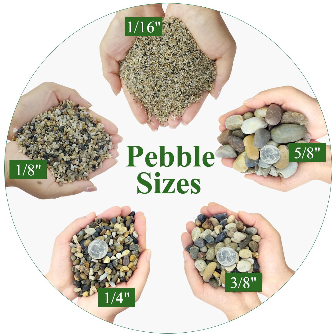 Piedras pulidas YISZM para acuario y decoración interior