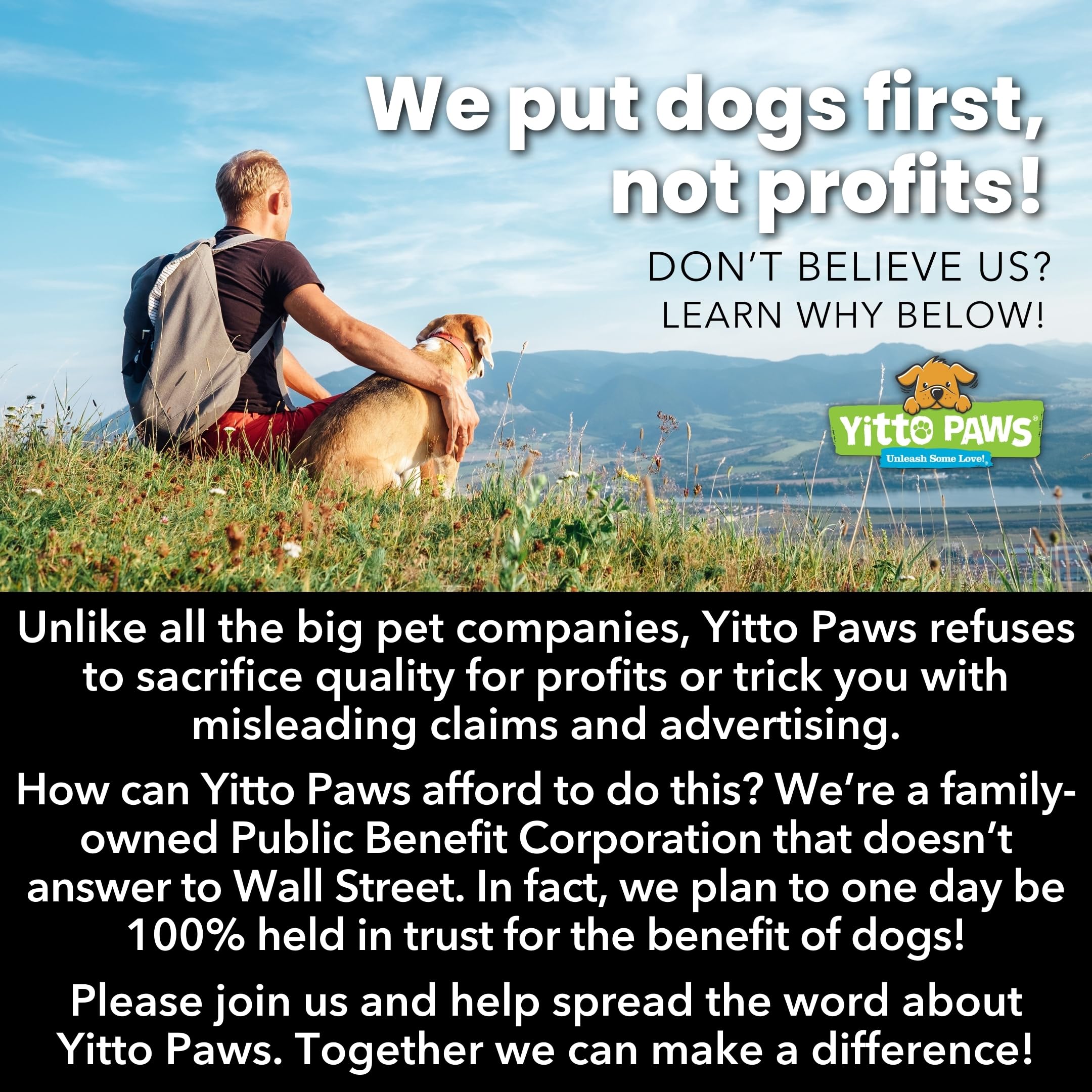 Yitto Paws bite-size treats 8-ounce bag illustrates portion-controlled rewards.