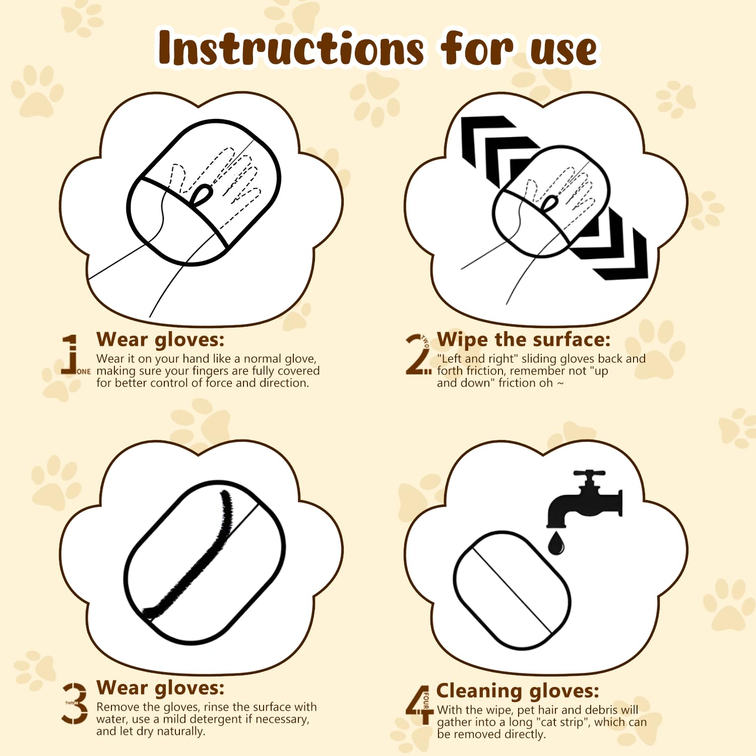 YIVANNUO glove suitable for cats of all sizes for everyday grooming