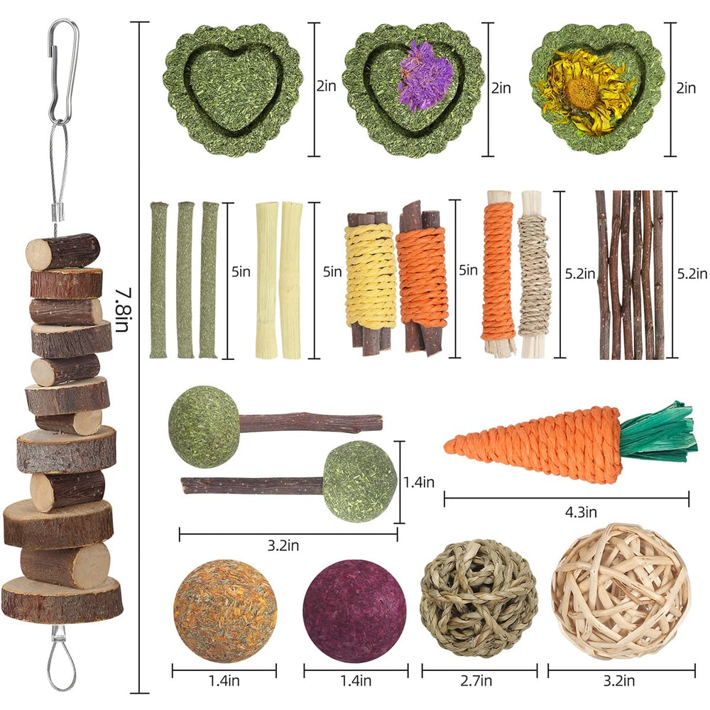 YIXUND apple wood molar string, close view showing textured chew for dental massage