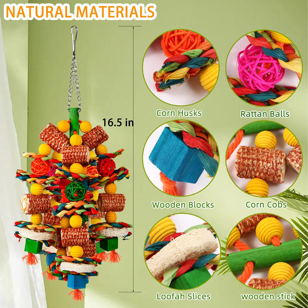 YIXUND bird toy colorful loofah slices attract attention and exploration