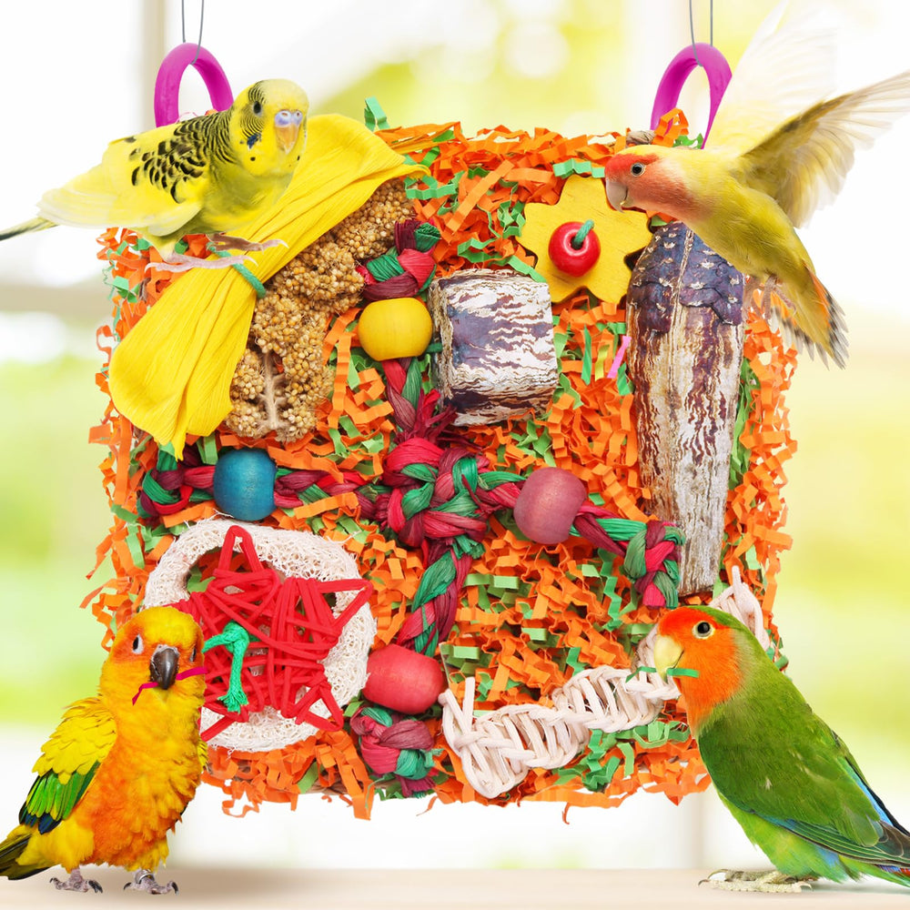 YIXUND bird toy with plastic hooks for quick cage hanging