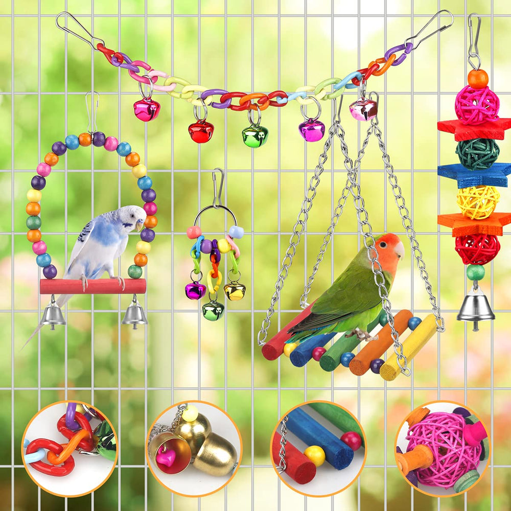 YIXUND bridge-hammock-bells: engaging perch with bells for interactive play.