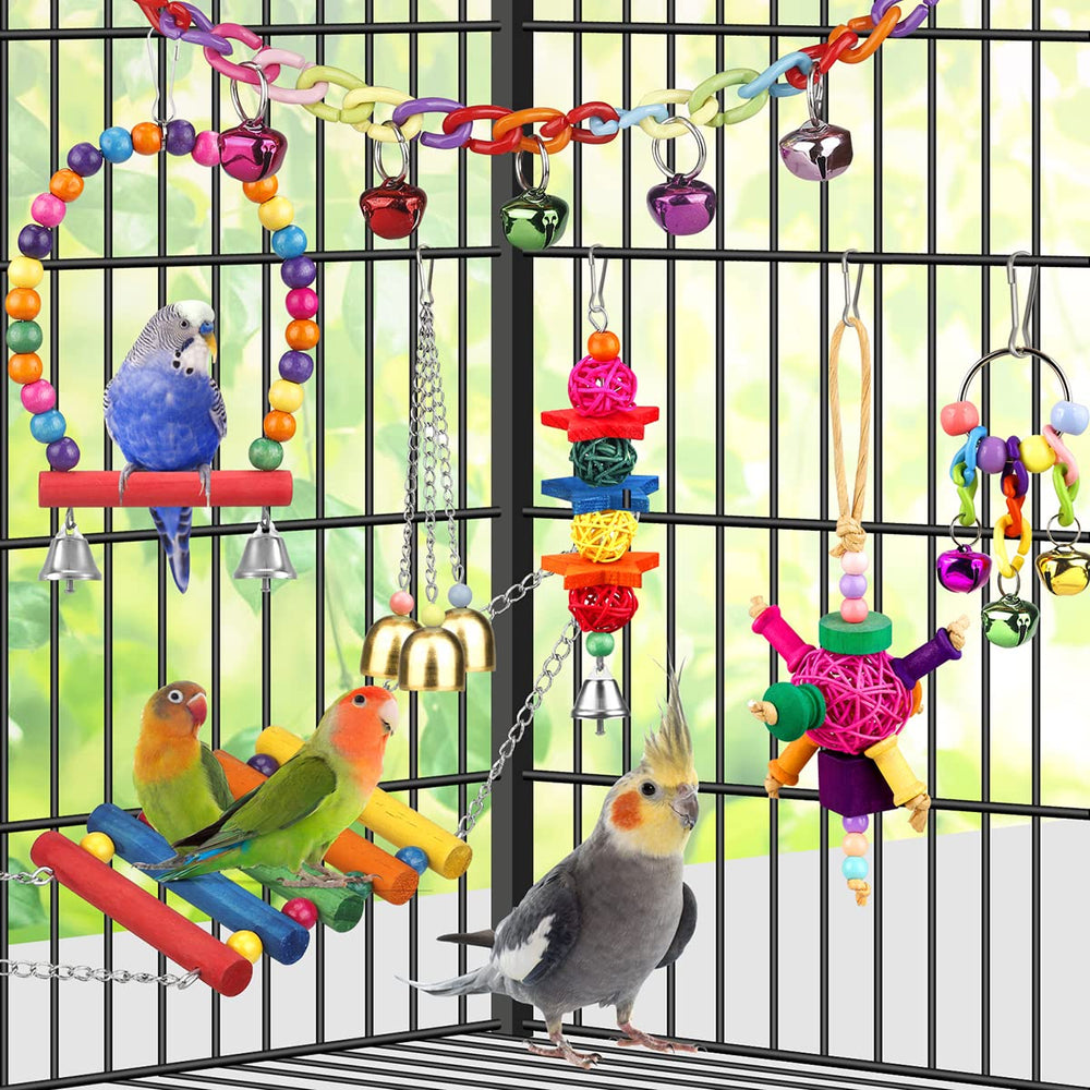 YIXUND twig-ball-chew-toy: durable chew and shredding fun for small birds.