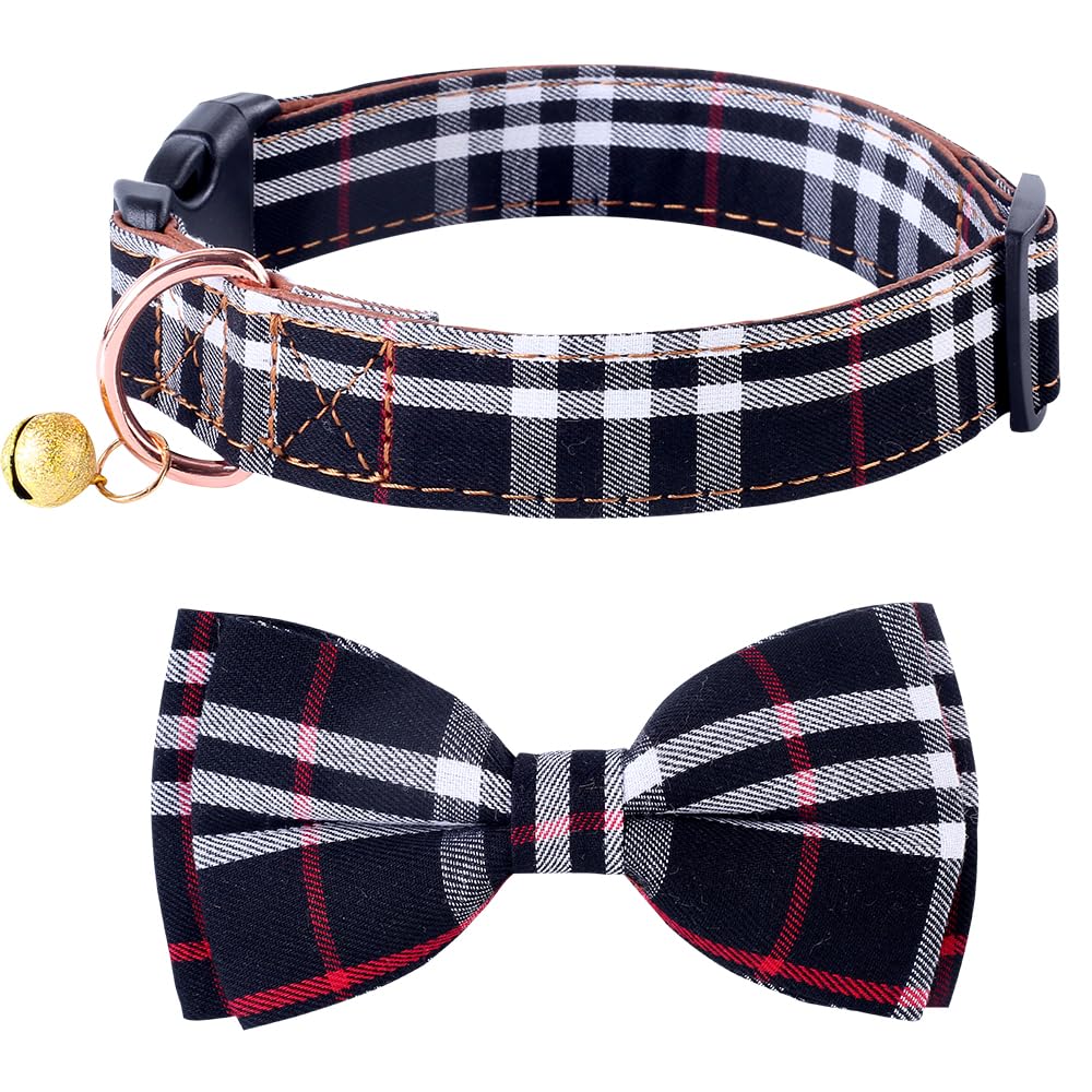 Yizepet dog collar with bow tie adjustable strap for secure, comfortable daily wear.