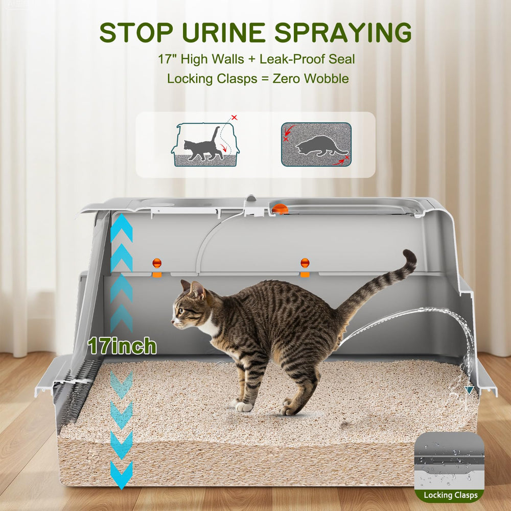 YIZFERN internal urine guards help reduce leaks and splashes inside the box.