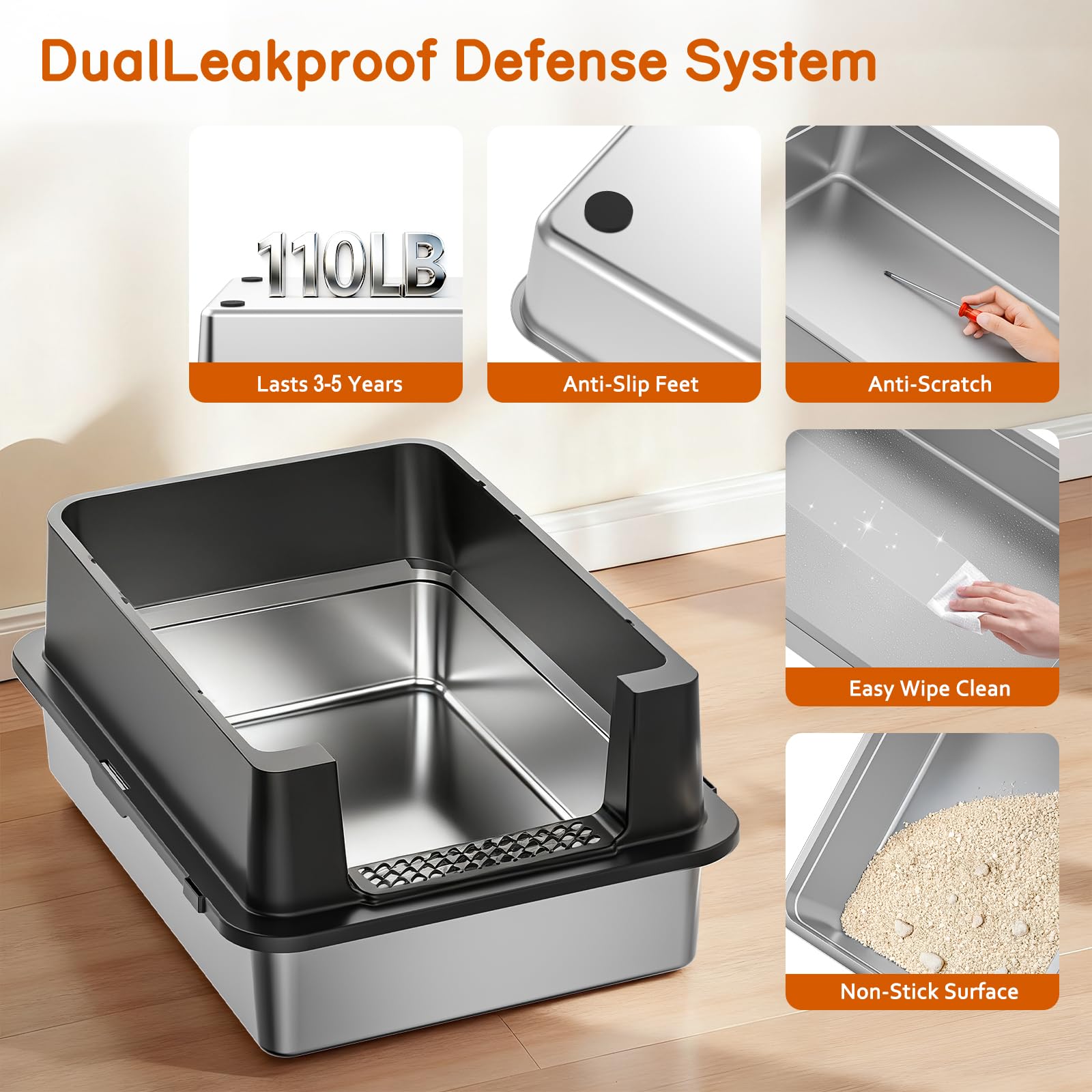 YIZFERN snap-fit clips secure the lid to contain odors and leaks